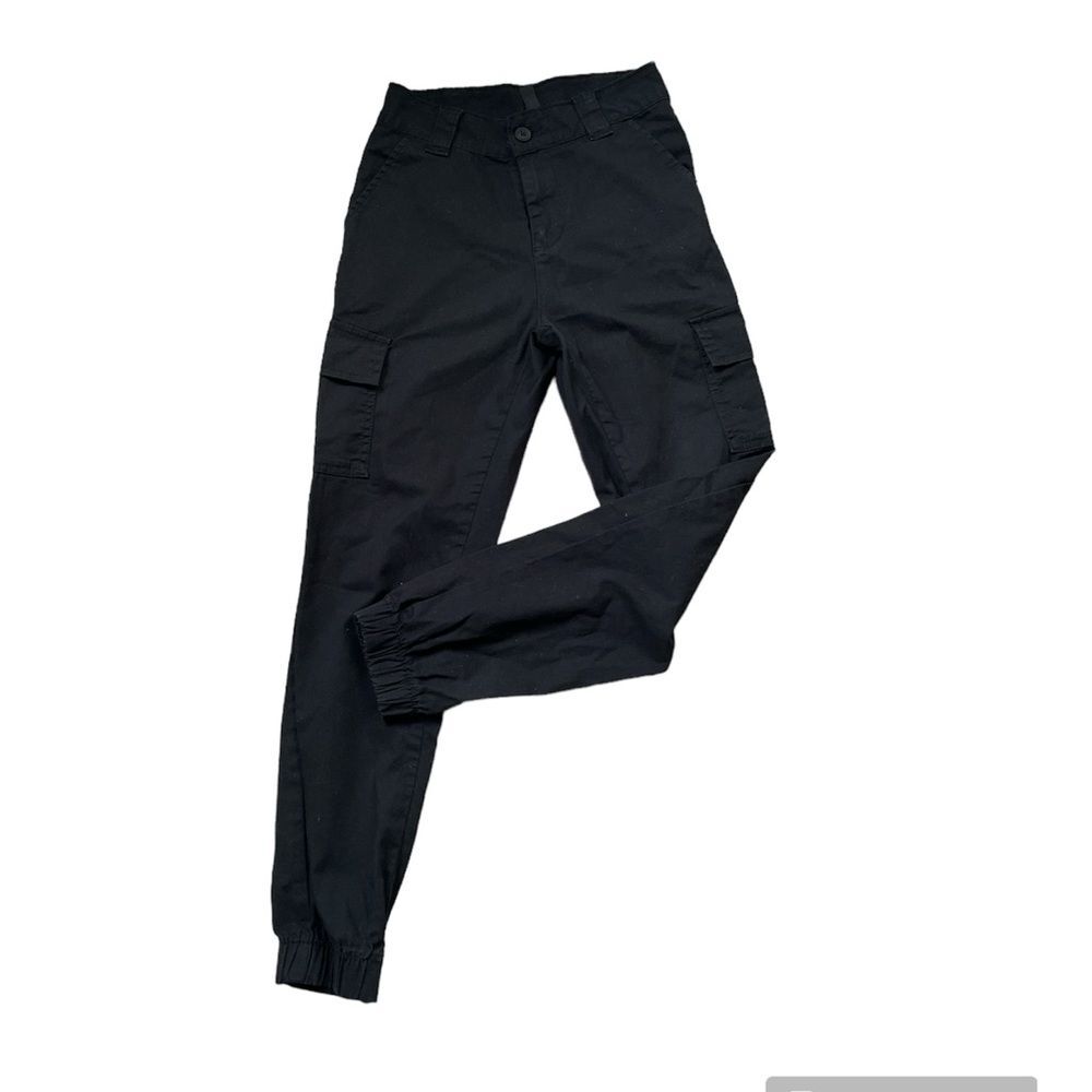 The Fix Black Jogger Pockets Cargo Pants Light Stretch Womens Sz 6